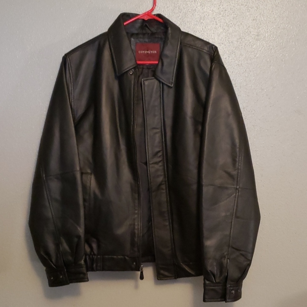 NWOT Mens Black Leather Jacket
